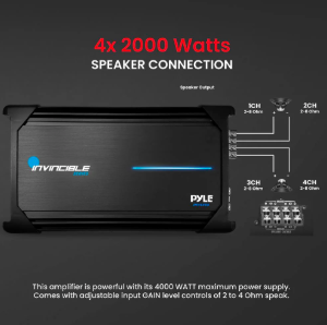 Pyle 4 Channel Bridgeable Mosfet Amplifier